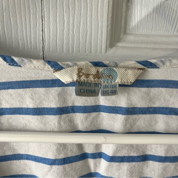 Boden PomPom Trim Striped Dress size 4R - Picture 3 of 5